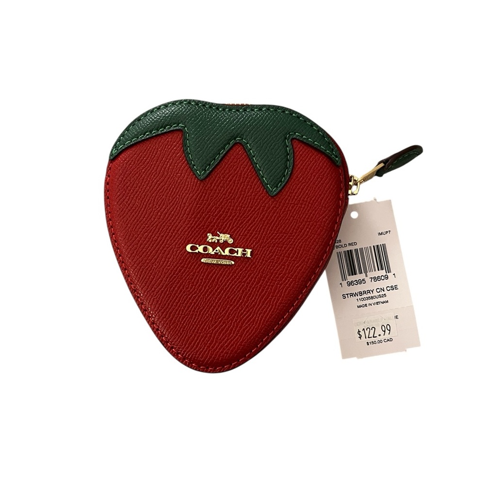 Coach Red and Green Strawberry Coin Purse - NWT - Picture 3 of 4